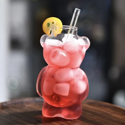 LIVSY Cozy Bear Glass Cup